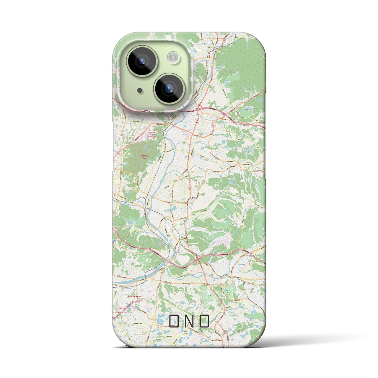 【小野(兵庫県)】地図柄iPhoneケース(バックカバータイプ)