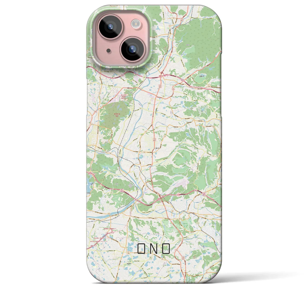 【小野(兵庫県)】地図柄iPhoneケース(バックカバータイプ)