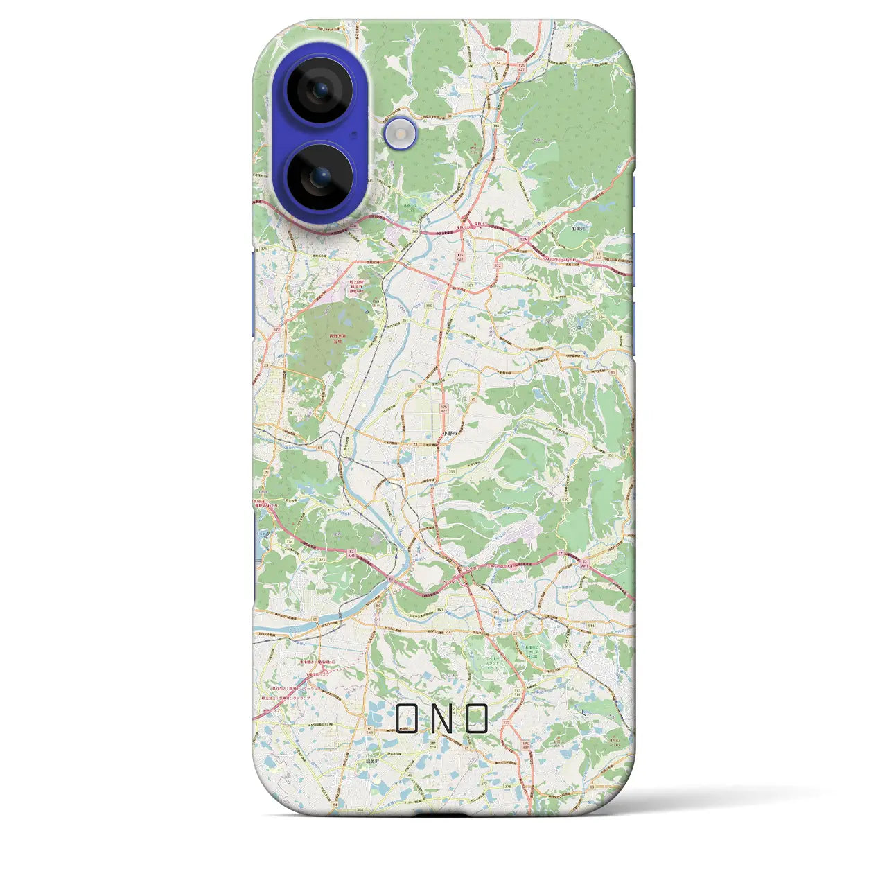 【小野(兵庫県)】地図柄iPhoneケース(バックカバータイプ)