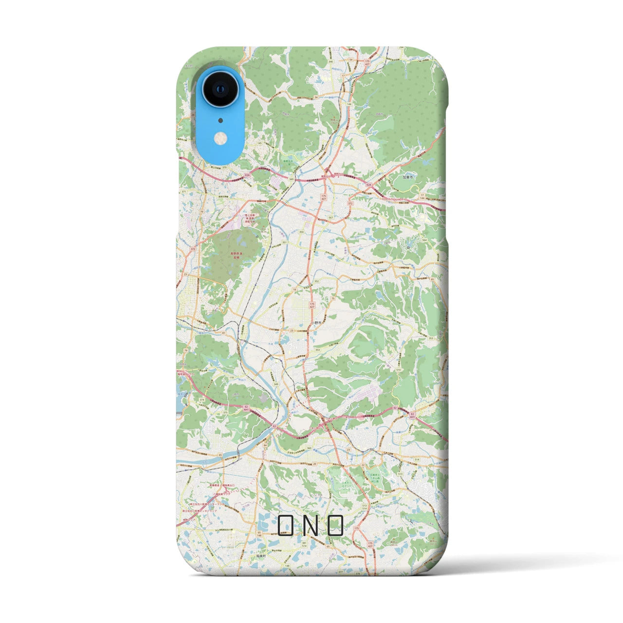 【小野(兵庫県)】地図柄iPhoneケース(バックカバータイプ)