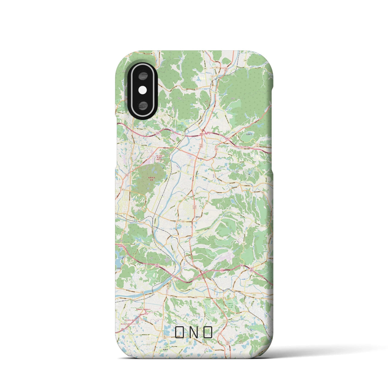 【小野(兵庫県)】地図柄iPhoneケース(バックカバータイプ)