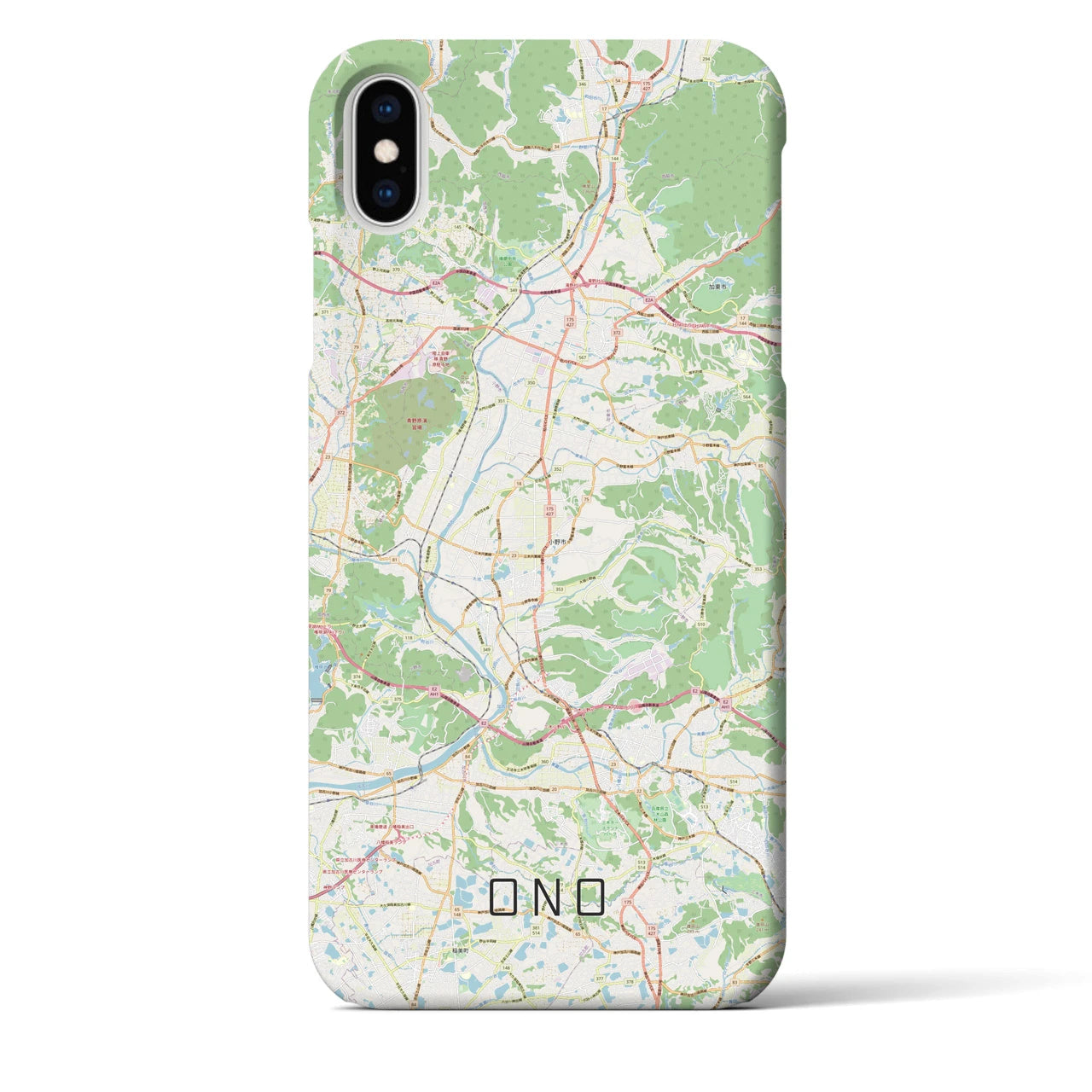 【小野(兵庫県)】地図柄iPhoneケース(バックカバータイプ)