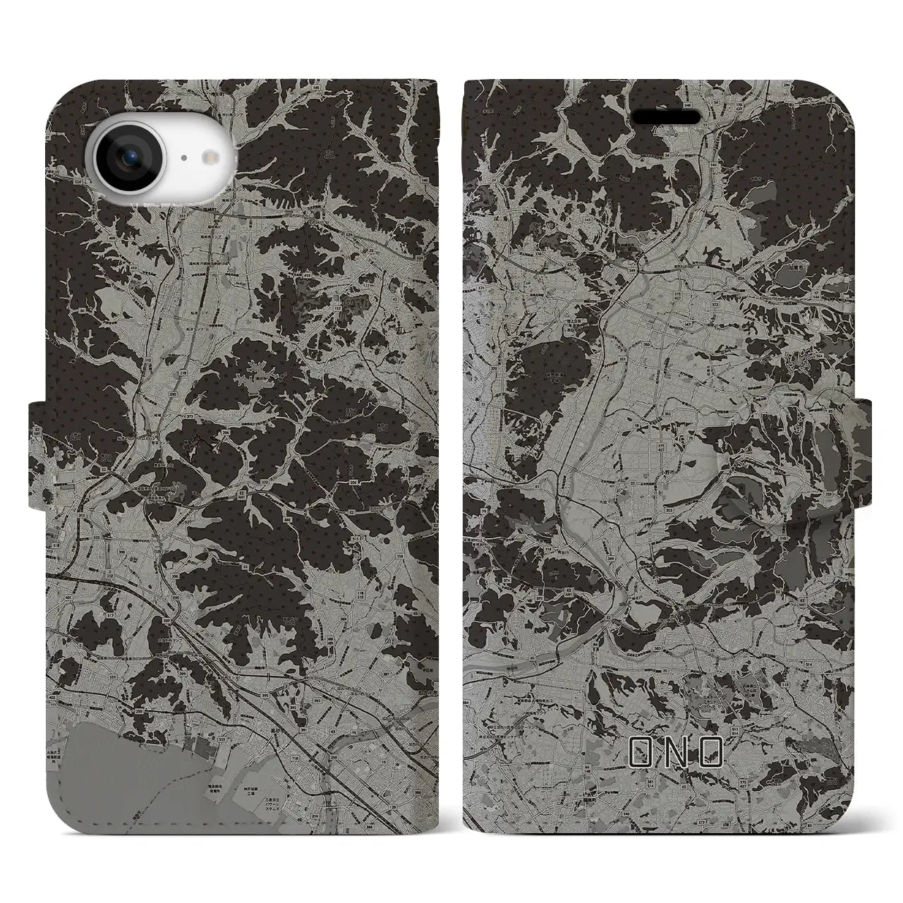 【小野(兵庫県)】地図柄iPhoneケース(手帳タイプ)