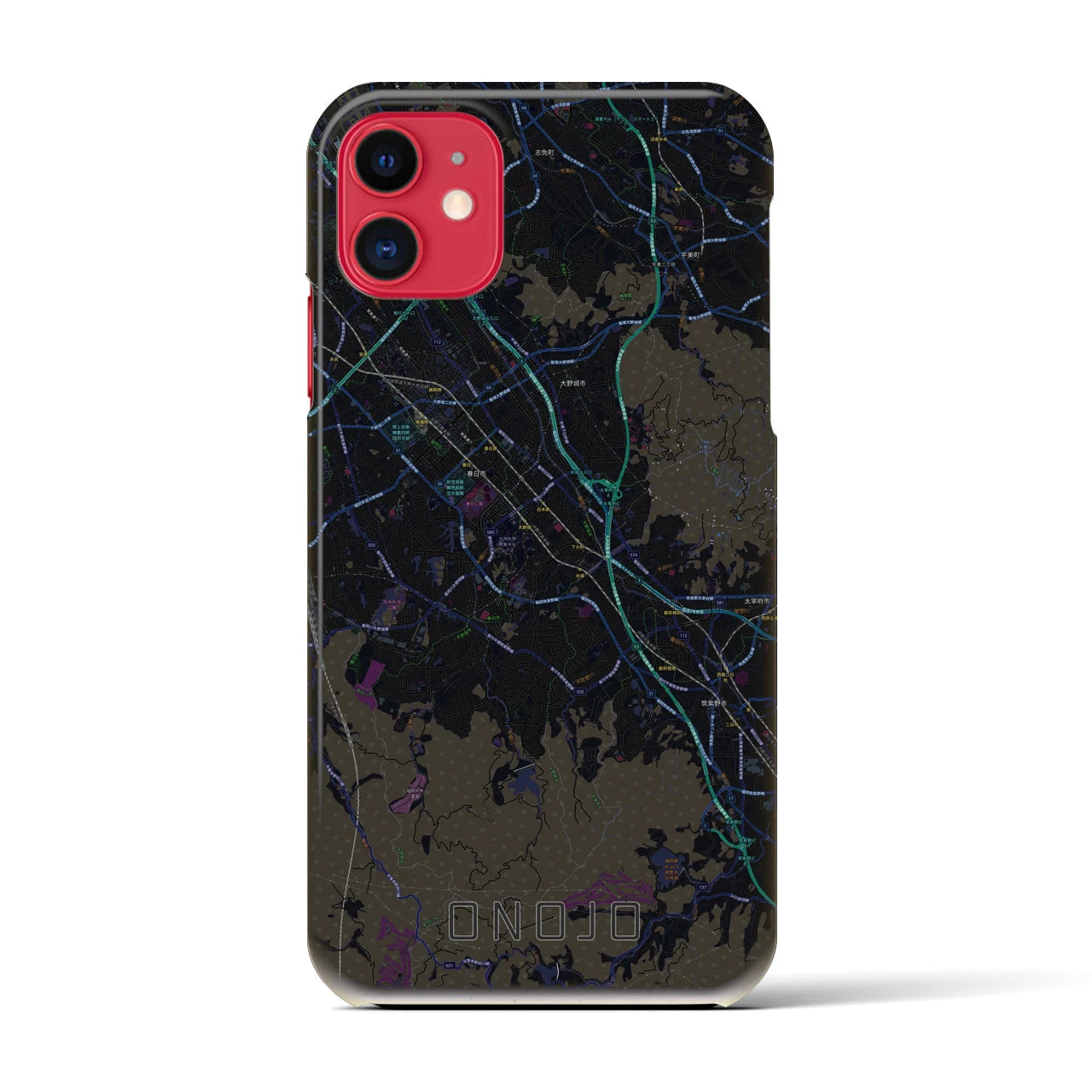 【大野城(福岡県)】地図柄iPhoneケース(バックカバータイプ)