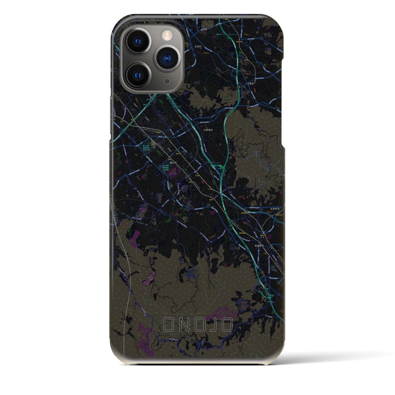 【大野城(福岡県)】地図柄iPhoneケース(バックカバータイプ)