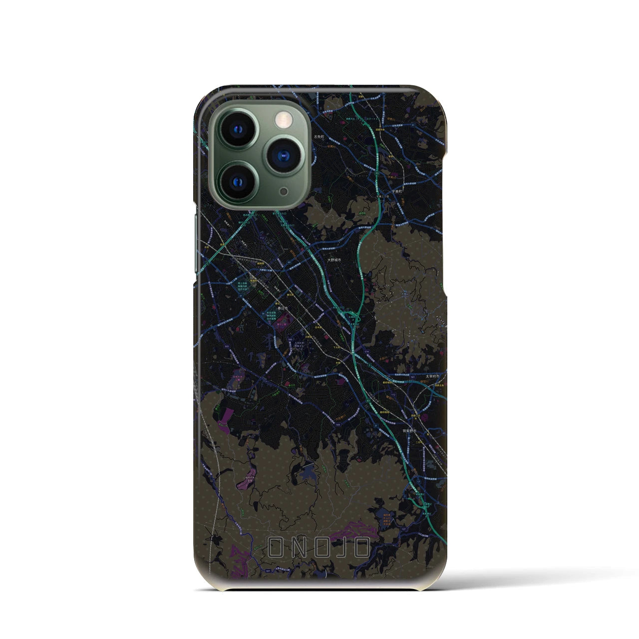 【大野城(福岡県)】地図柄iPhoneケース(バックカバータイプ)