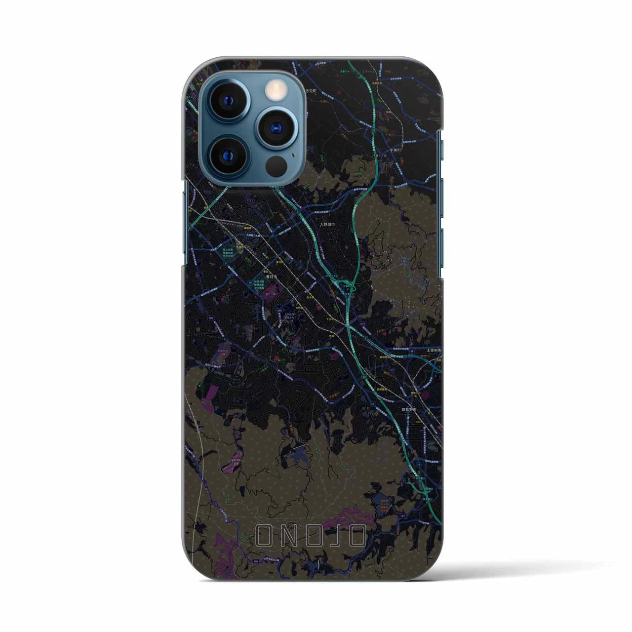 【大野城(福岡県)】地図柄iPhoneケース(バックカバータイプ)