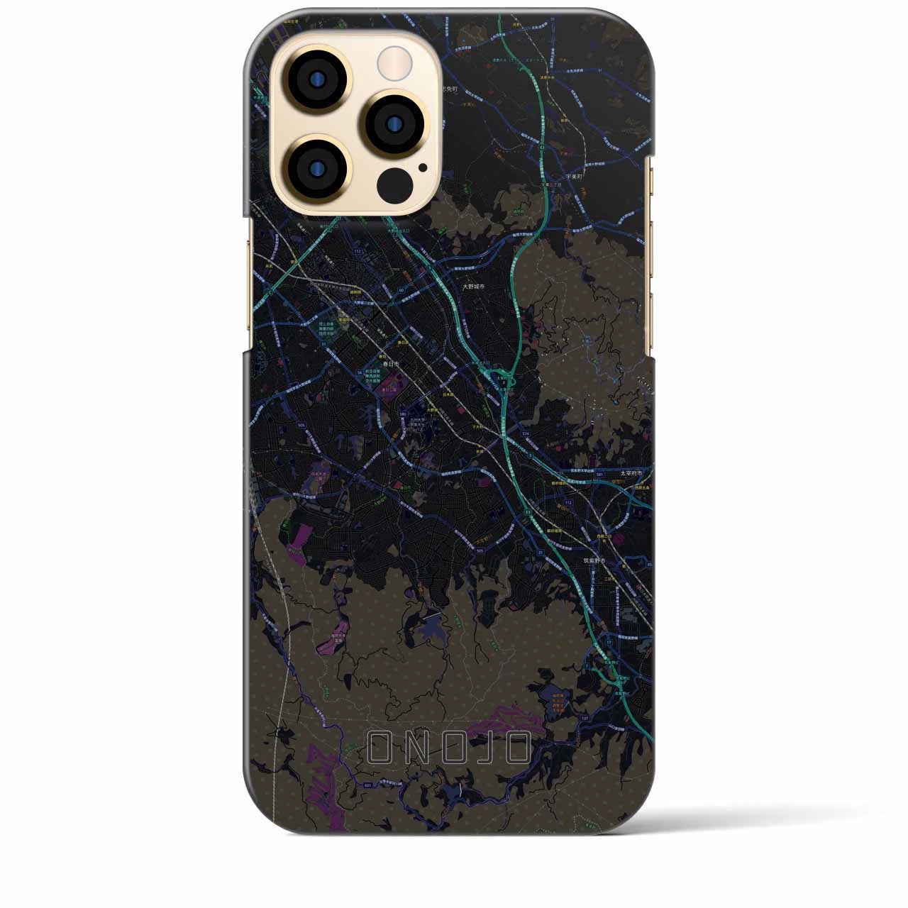 【大野城(福岡県)】地図柄iPhoneケース(バックカバータイプ)
