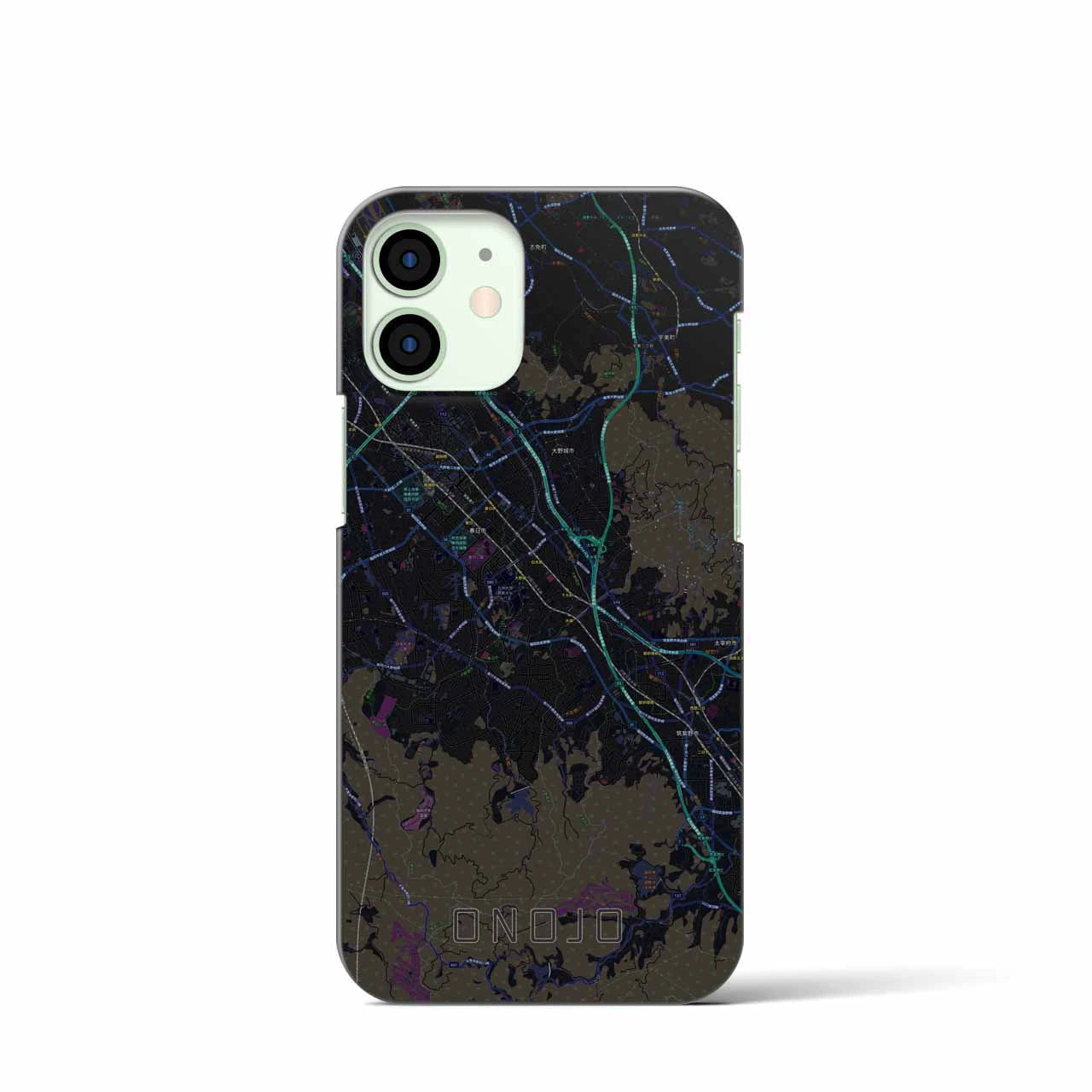 【大野城(福岡県)】地図柄iPhoneケース(バックカバータイプ)