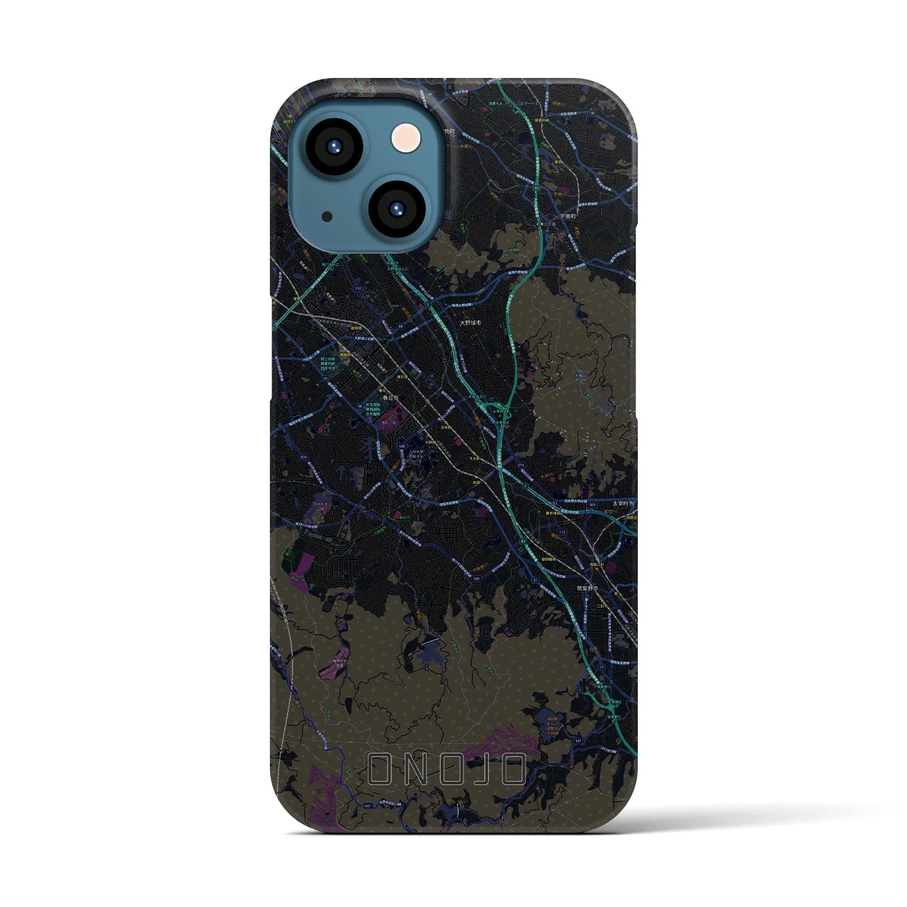 【大野城(福岡県)】地図柄iPhoneケース(バックカバータイプ)
