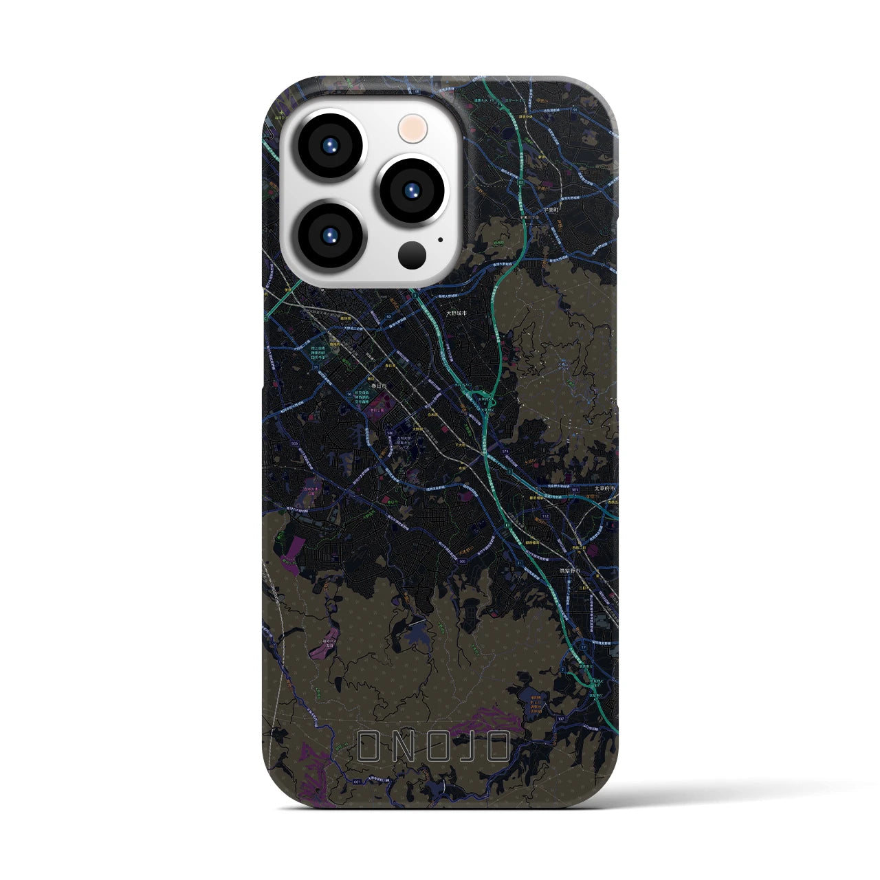【大野城(福岡県)】地図柄iPhoneケース(バックカバータイプ)