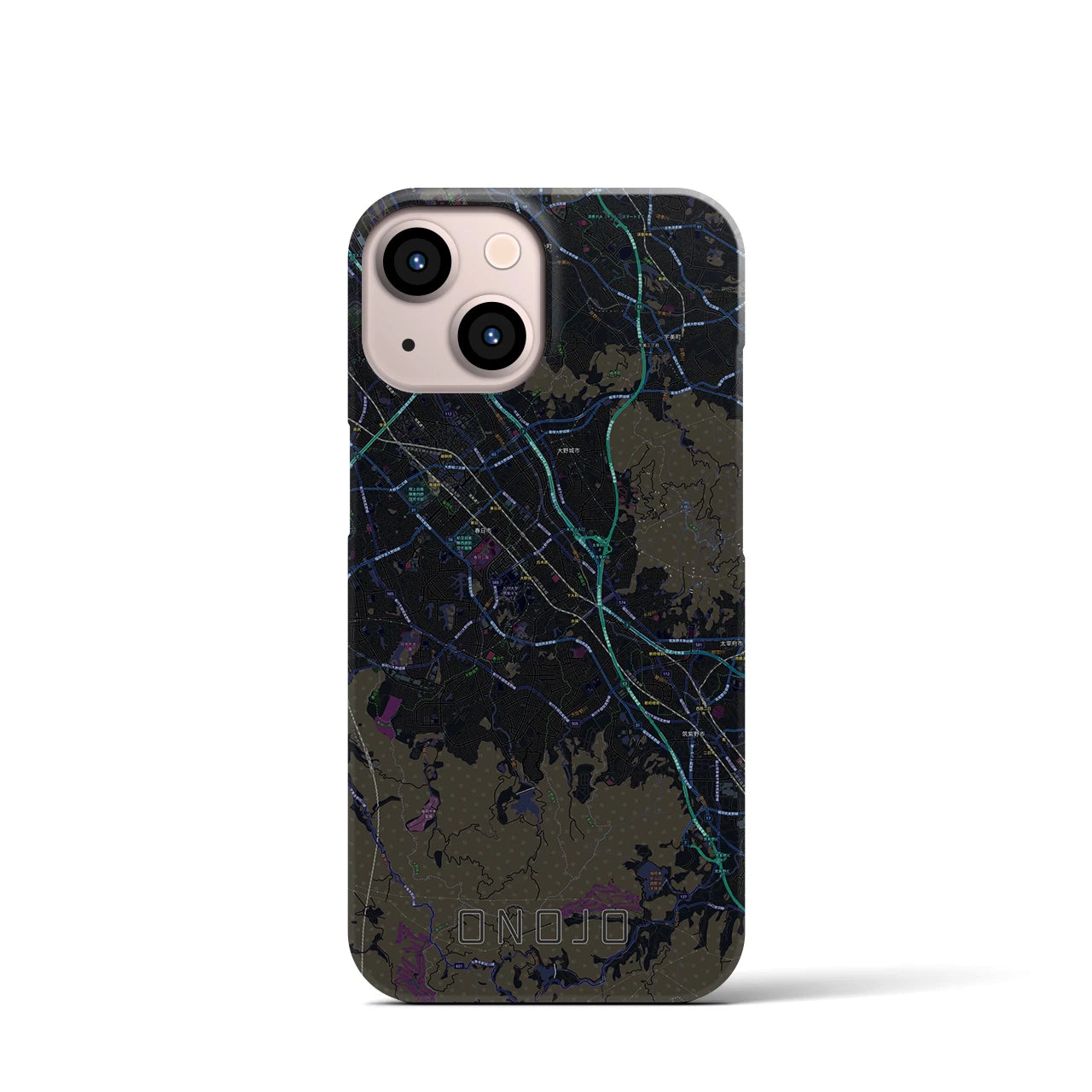 【大野城(福岡県)】地図柄iPhoneケース(バックカバータイプ)