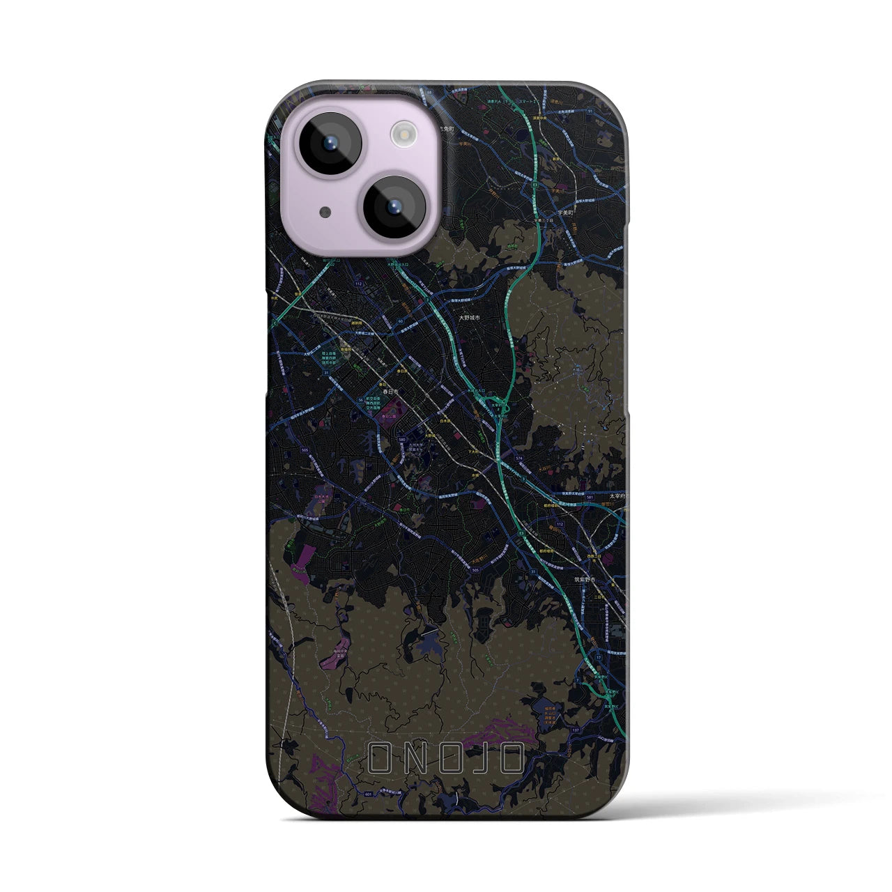 【大野城(福岡県)】地図柄iPhoneケース(バックカバータイプ)