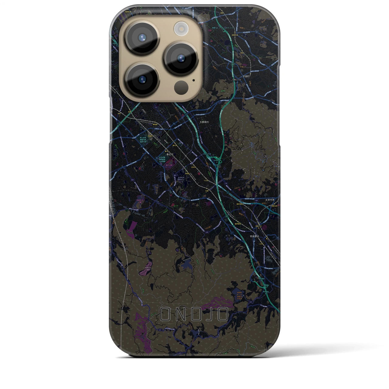 【大野城(福岡県)】地図柄iPhoneケース(バックカバータイプ)