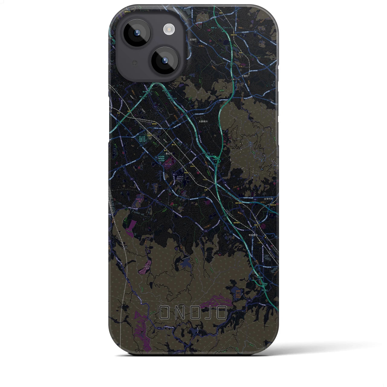 【大野城(福岡県)】地図柄iPhoneケース(バックカバータイプ)