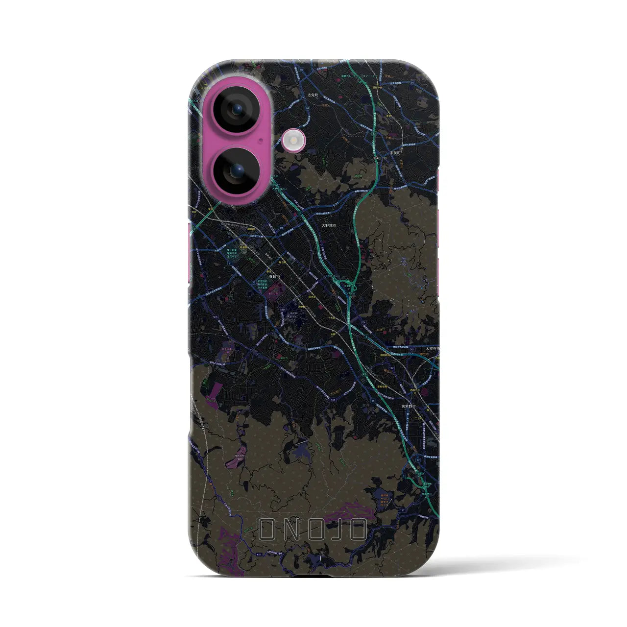 【大野城(福岡県)】地図柄iPhoneケース(バックカバータイプ)