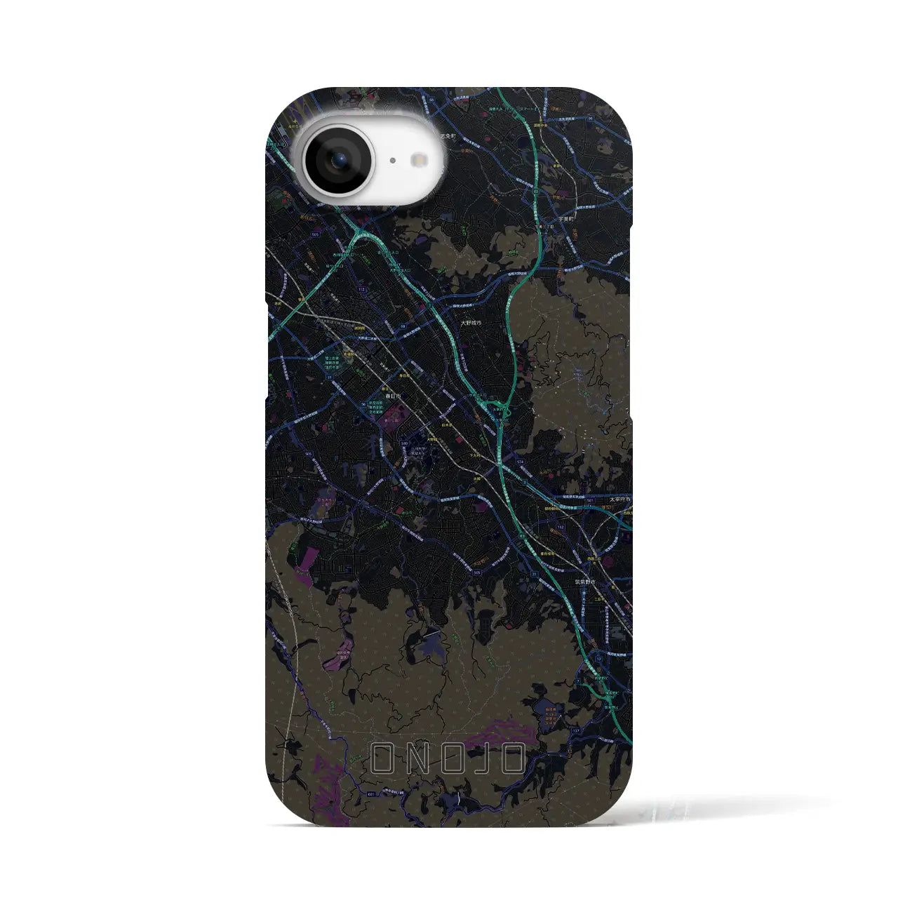 【大野城(福岡県)】地図柄iPhoneケース(バックカバータイプ)