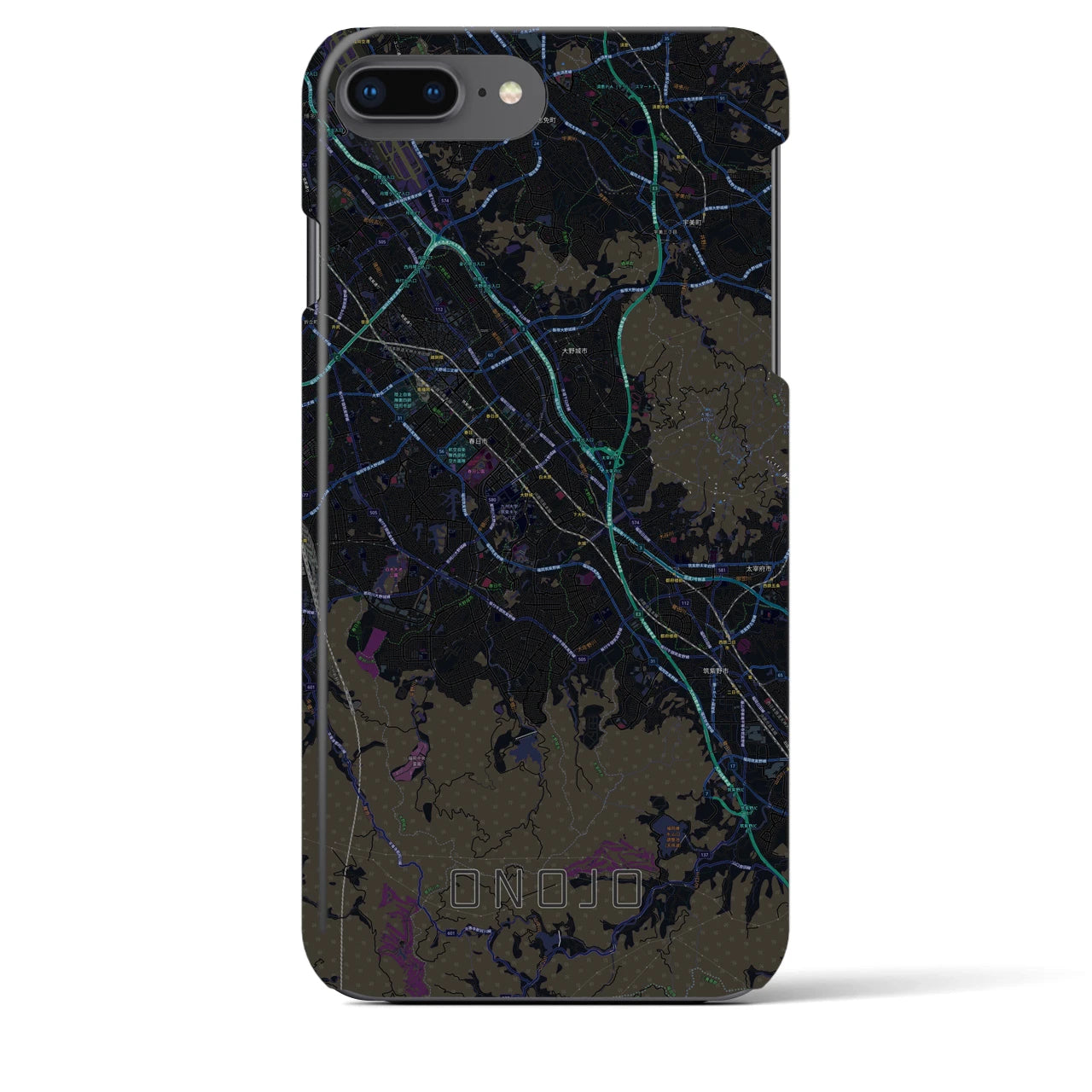 【大野城(福岡県)】地図柄iPhoneケース(バックカバータイプ)