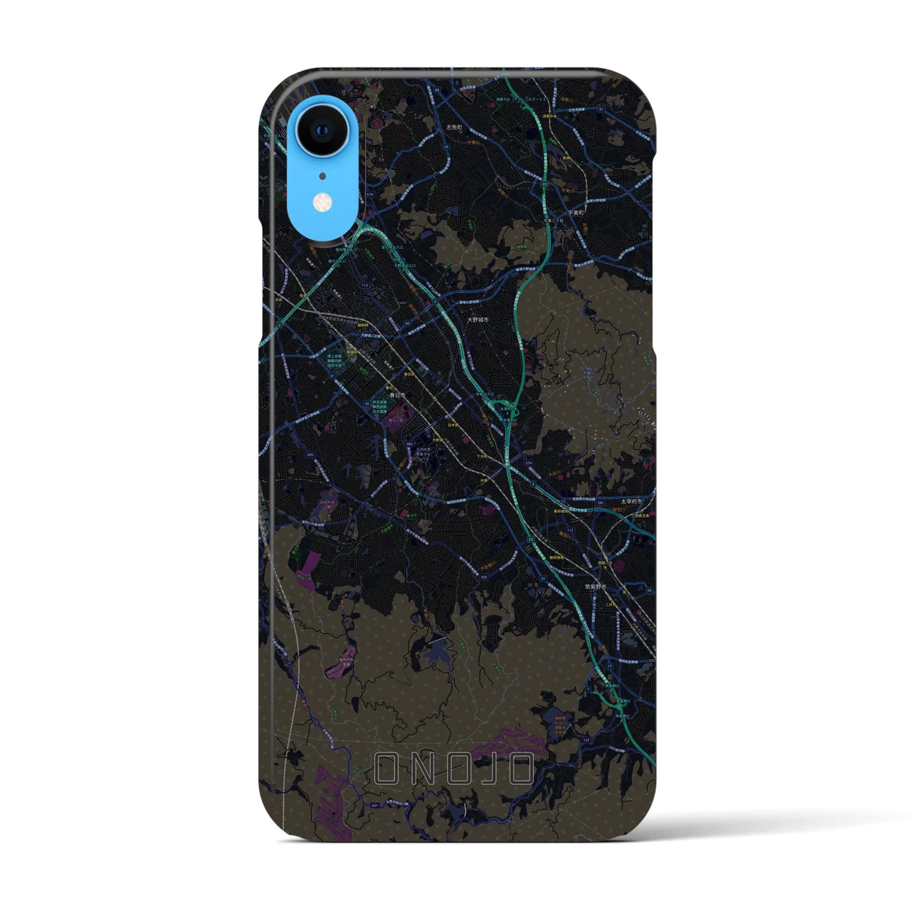 【大野城(福岡県)】地図柄iPhoneケース(バックカバータイプ)