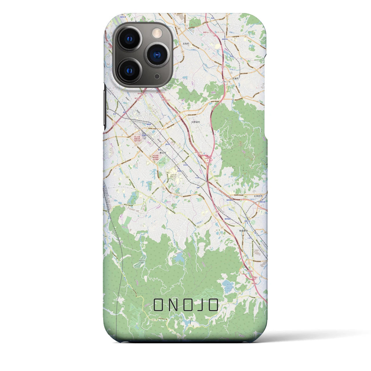 【大野城(福岡県)】地図柄iPhoneケース(バックカバータイプ)