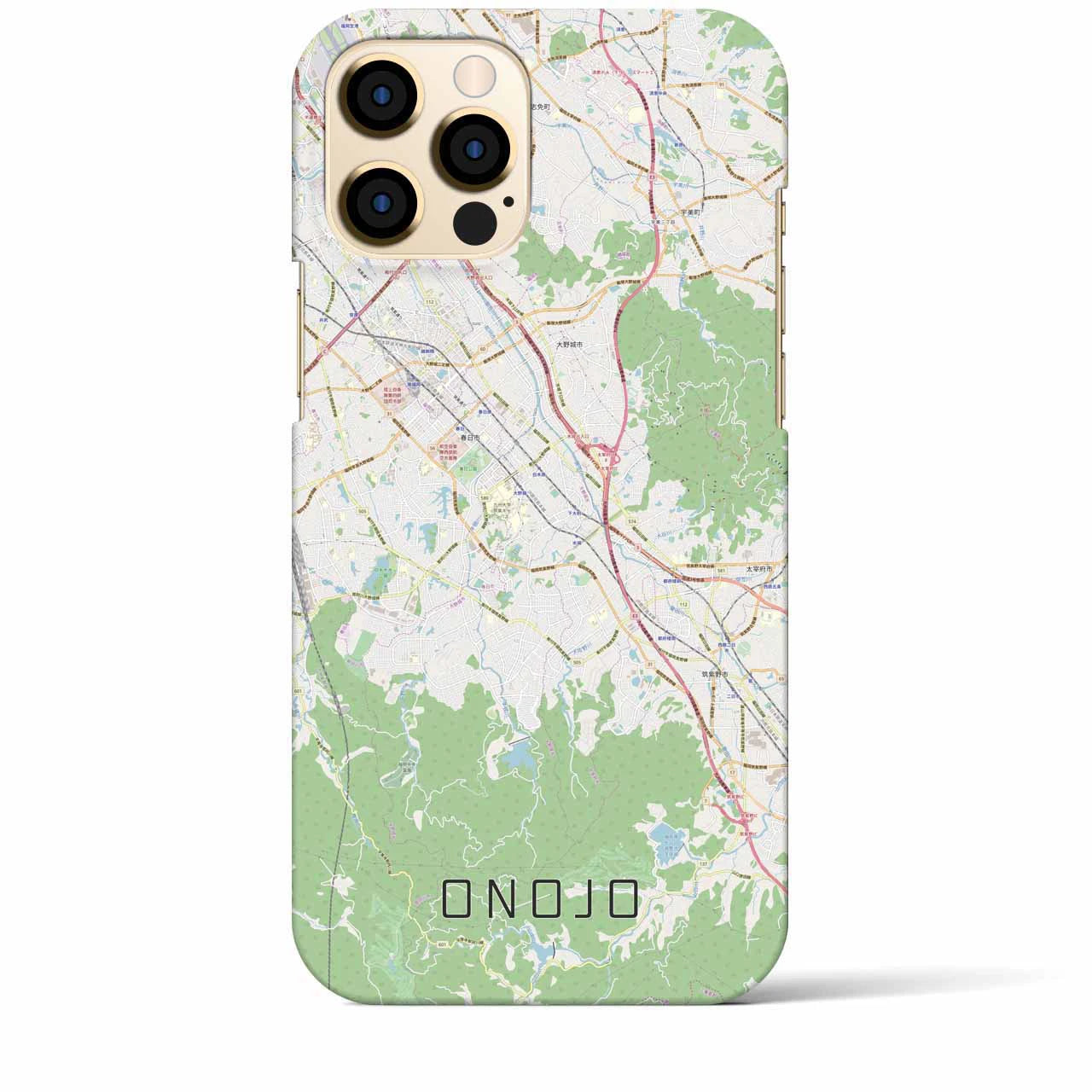 【大野城(福岡県)】地図柄iPhoneケース(バックカバータイプ)