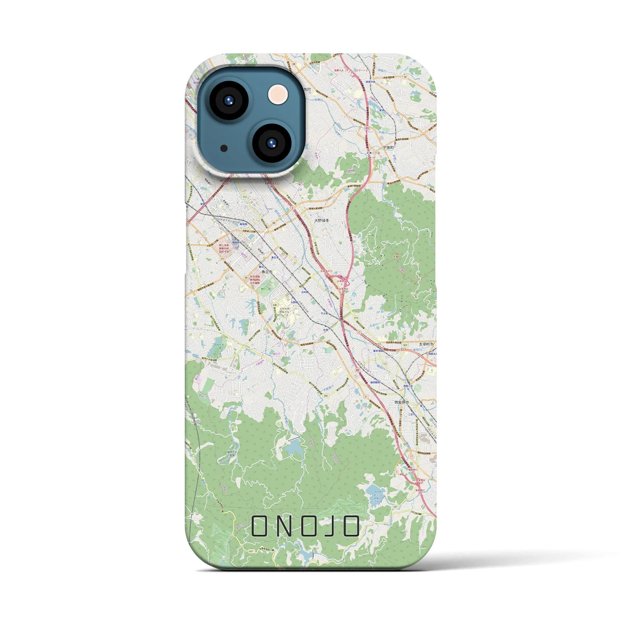 【大野城(福岡県)】地図柄iPhoneケース(バックカバータイプ)