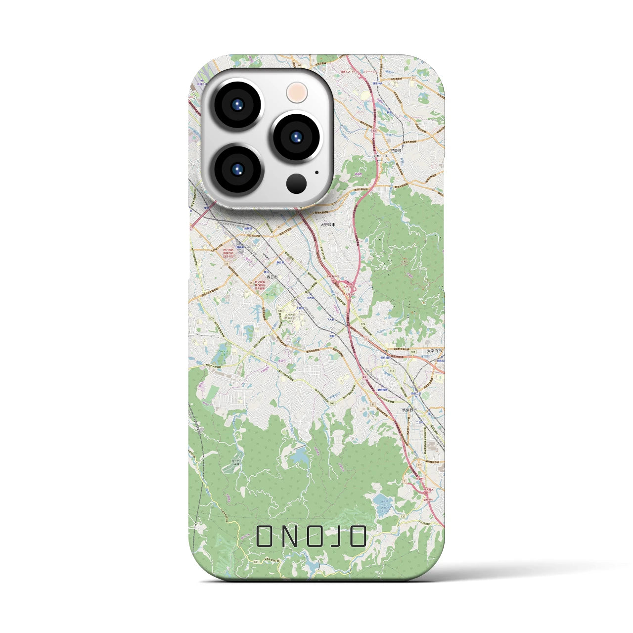 【大野城(福岡県)】地図柄iPhoneケース(バックカバータイプ)