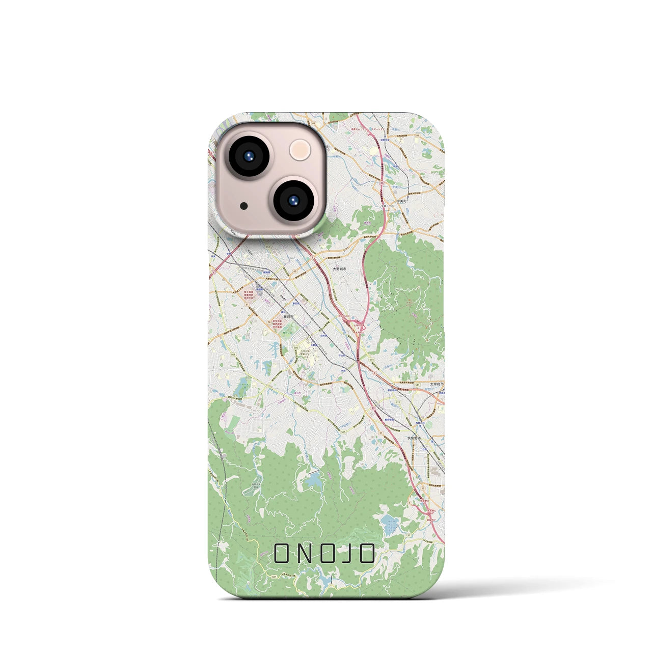 【大野城(福岡県)】地図柄iPhoneケース(バックカバータイプ)