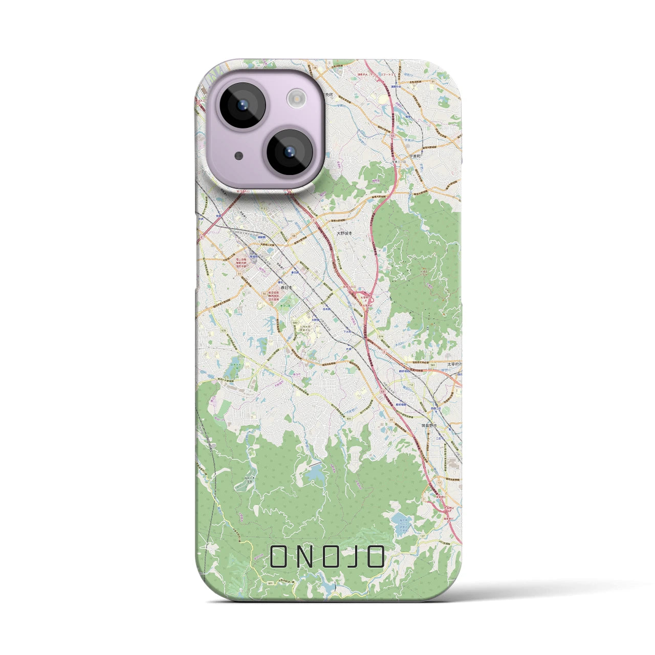 【大野城(福岡県)】地図柄iPhoneケース(バックカバータイプ)
