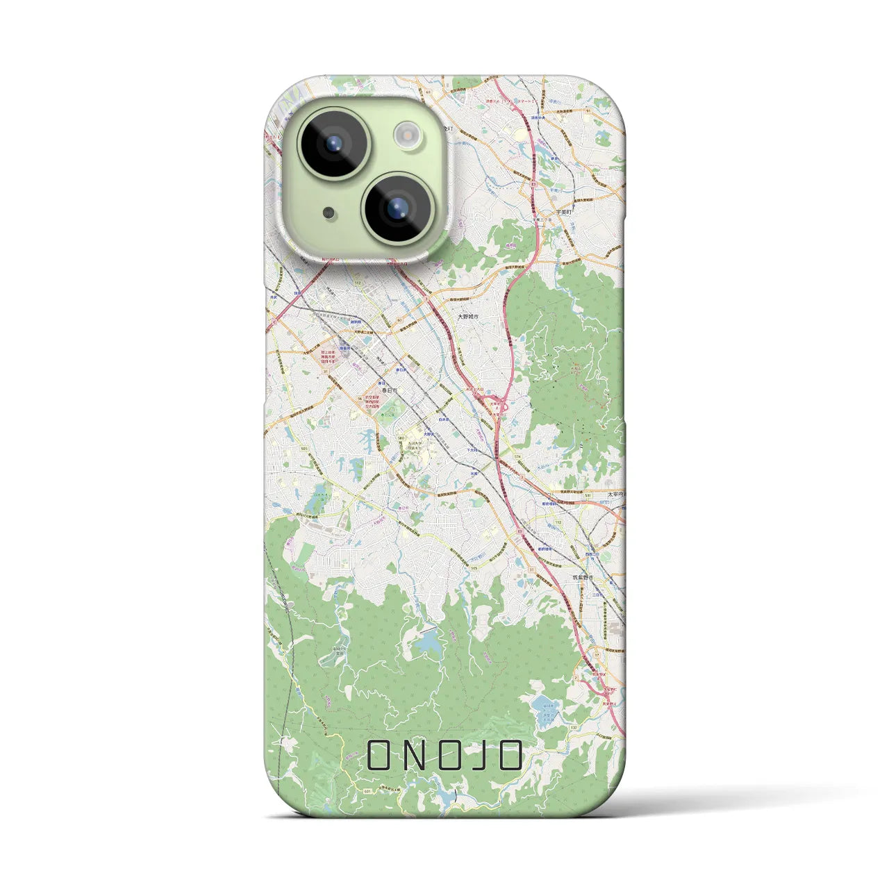 【大野城(福岡県)】地図柄iPhoneケース(バックカバータイプ)