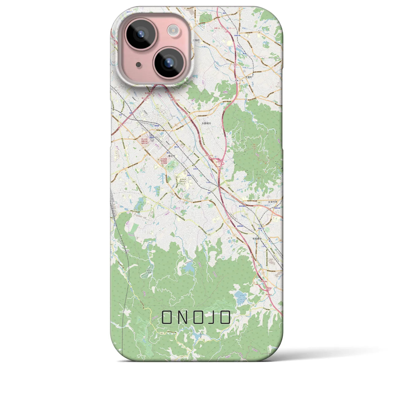 【大野城(福岡県)】地図柄iPhoneケース(バックカバータイプ)