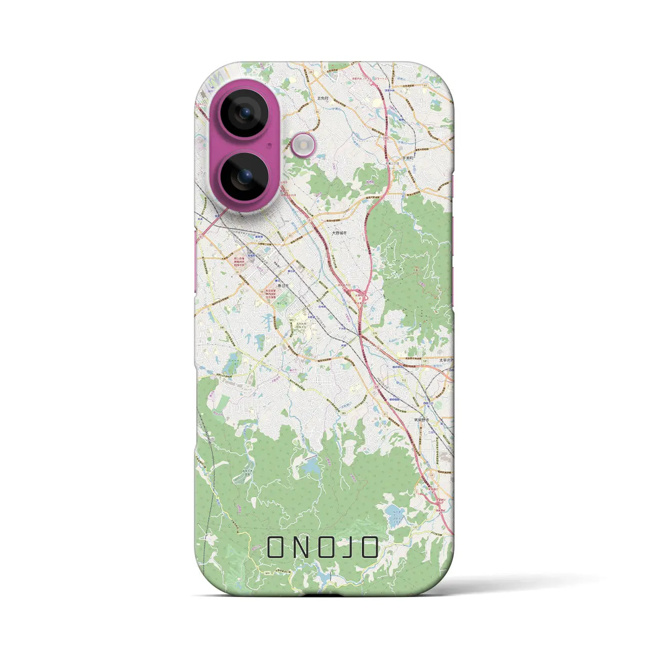 【大野城(福岡県)】地図柄iPhoneケース(バックカバータイプ)