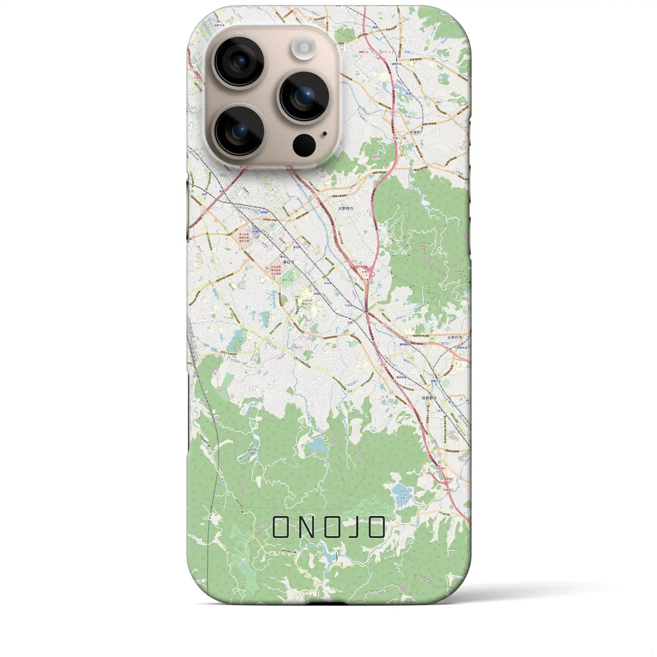 【大野城(福岡県)】地図柄iPhoneケース(バックカバータイプ)