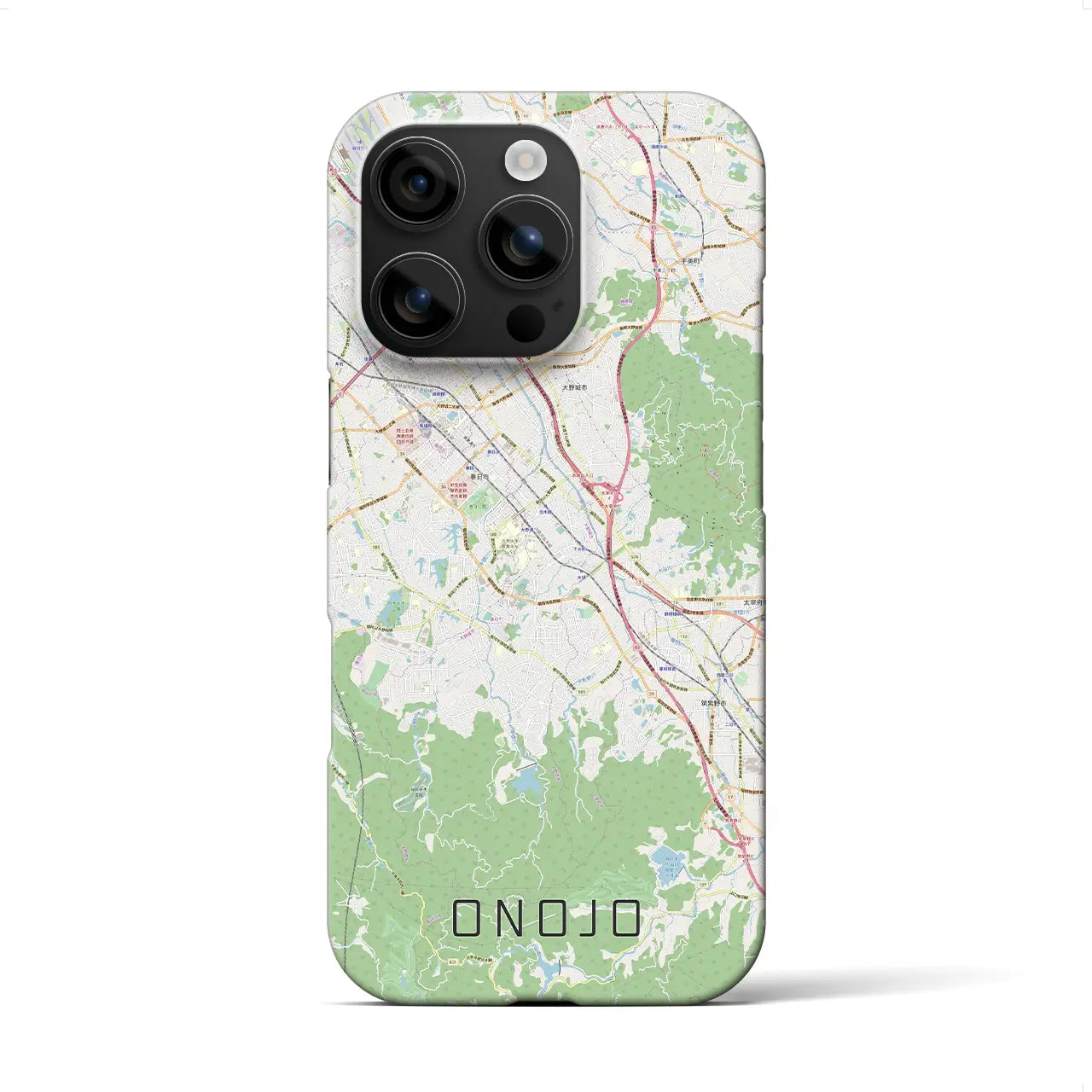 【大野城(福岡県)】地図柄iPhoneケース(バックカバータイプ)