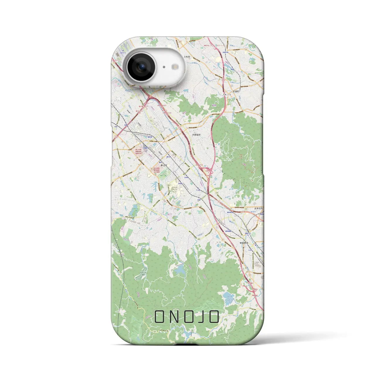 【大野城(福岡県)】地図柄iPhoneケース(バックカバータイプ)