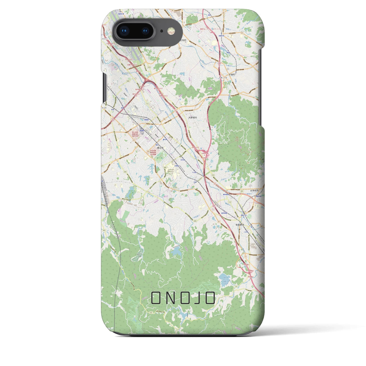【大野城(福岡県)】地図柄iPhoneケース(バックカバータイプ)