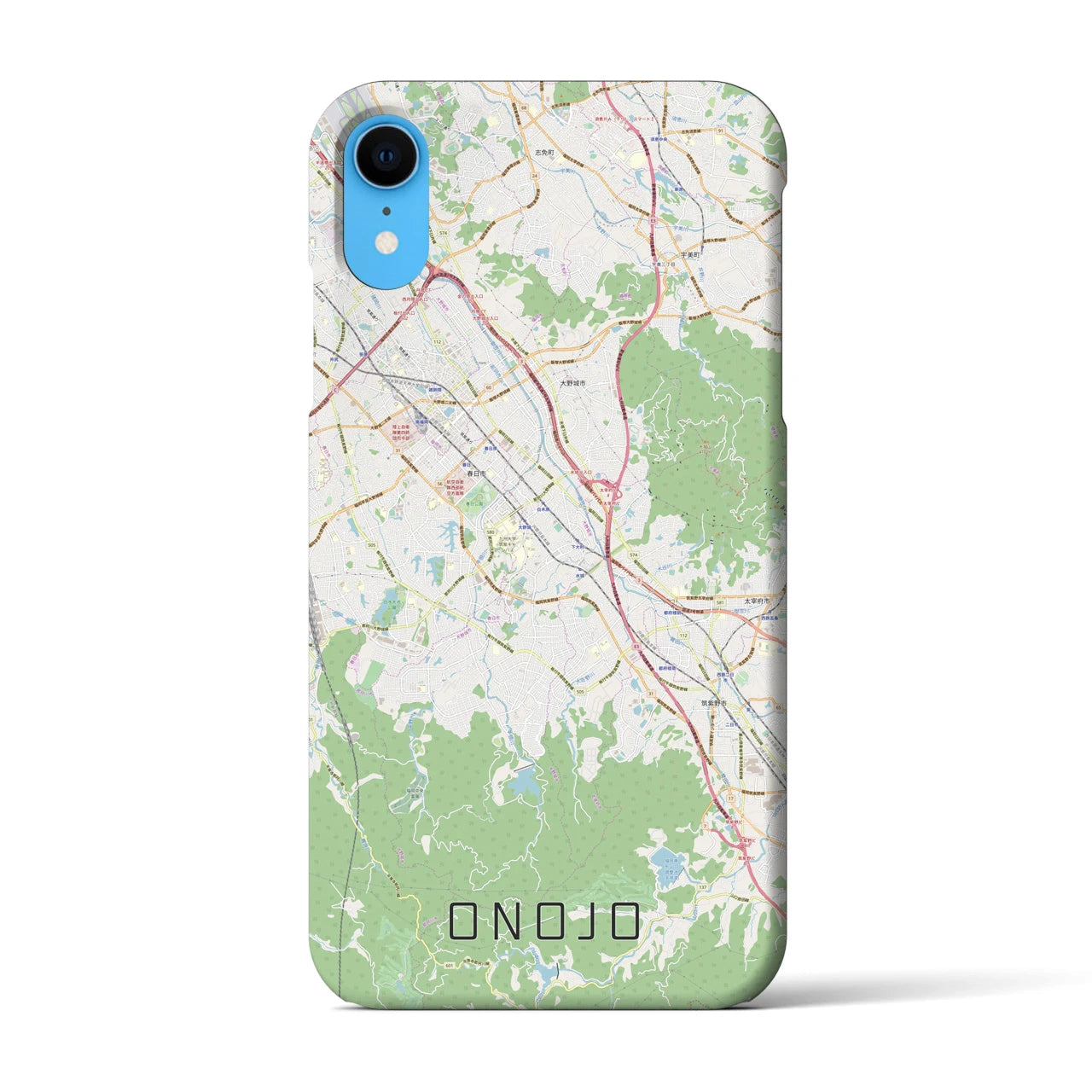 【大野城(福岡県)】地図柄iPhoneケース(バックカバータイプ)