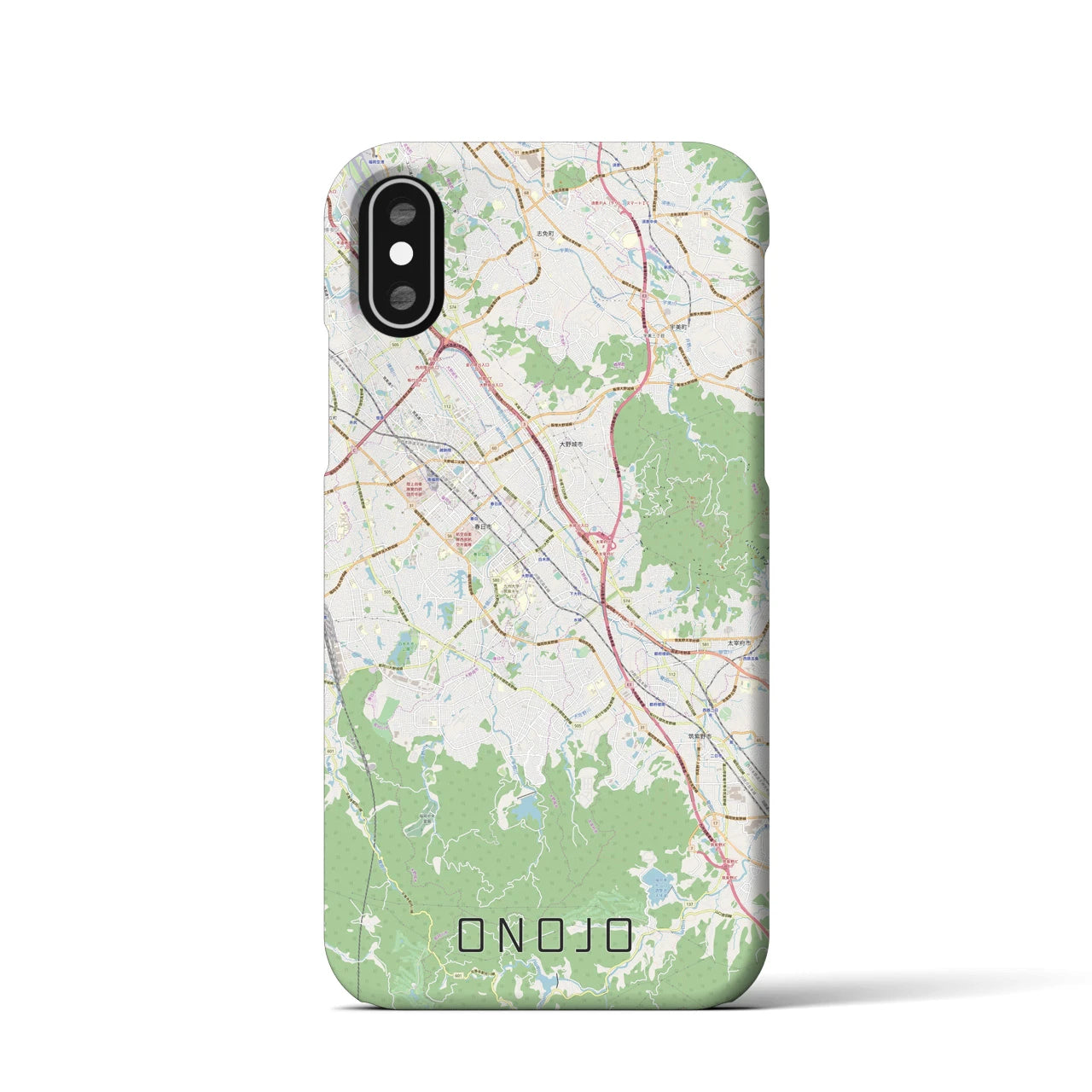 【大野城(福岡県)】地図柄iPhoneケース(バックカバータイプ)