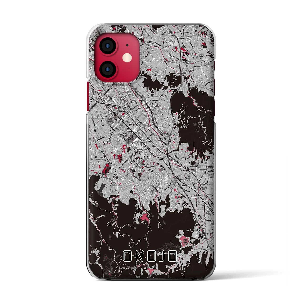 【大野城(福岡県)】地図柄iPhoneケース(クリアタイプ)