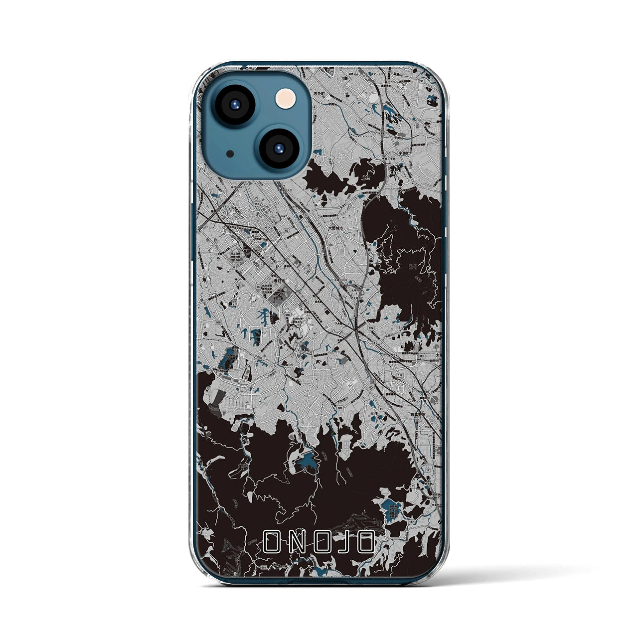 【大野城(福岡県)】地図柄iPhoneケース(クリアタイプ)