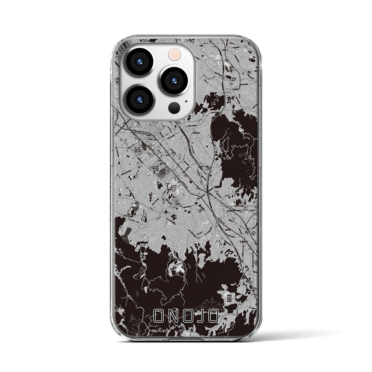 【大野城(福岡県)】地図柄iPhoneケース(クリアタイプ)