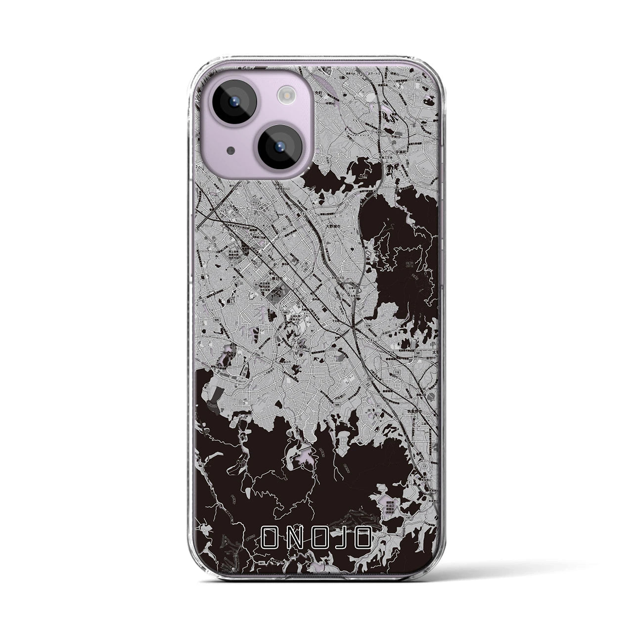 【大野城(福岡県)】地図柄iPhoneケース(クリアタイプ)