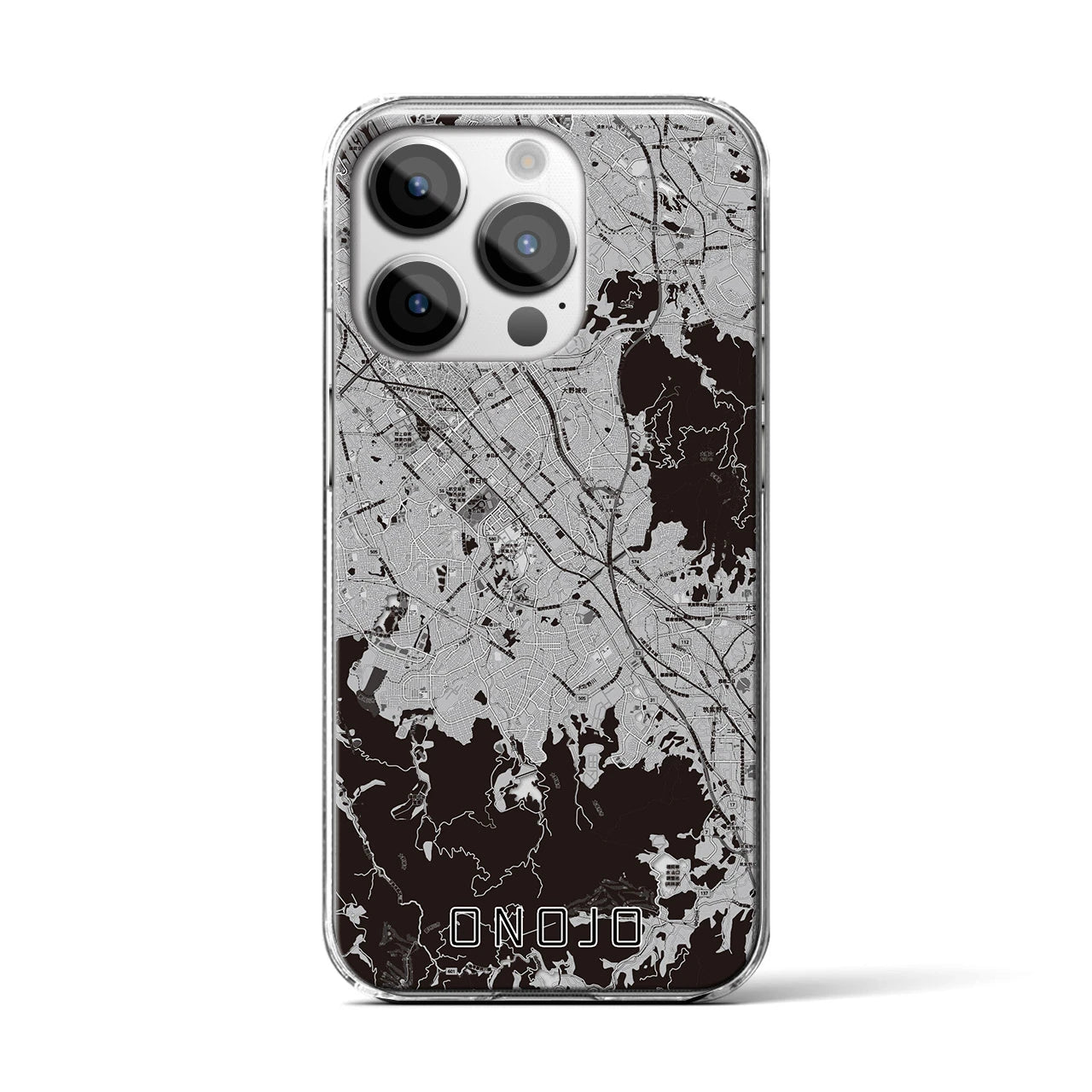 【大野城(福岡県)】地図柄iPhoneケース(クリアタイプ)