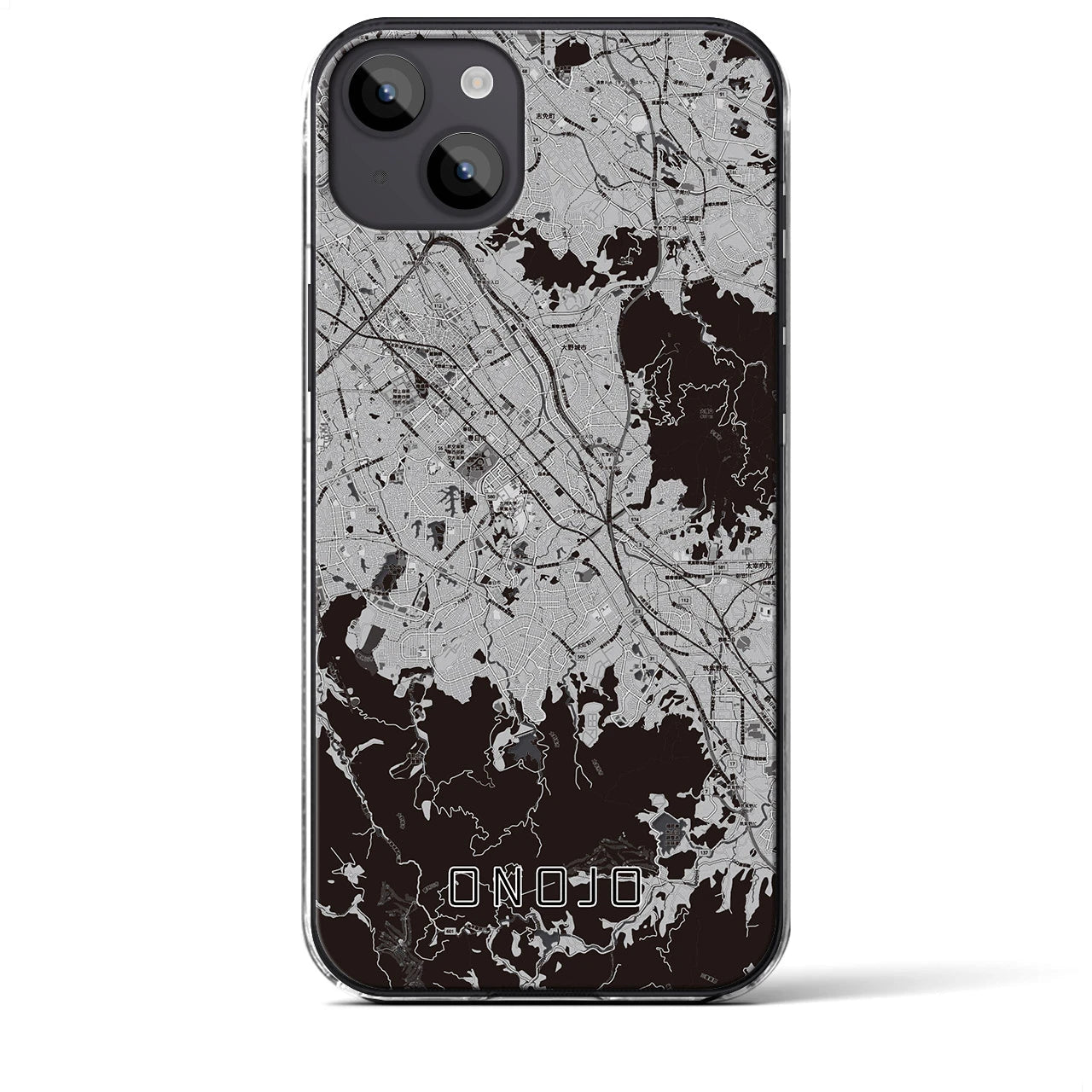 【大野城(福岡県)】地図柄iPhoneケース(クリアタイプ)