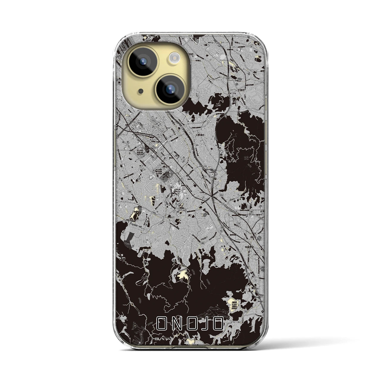 【大野城(福岡県)】地図柄iPhoneケース(クリアタイプ)