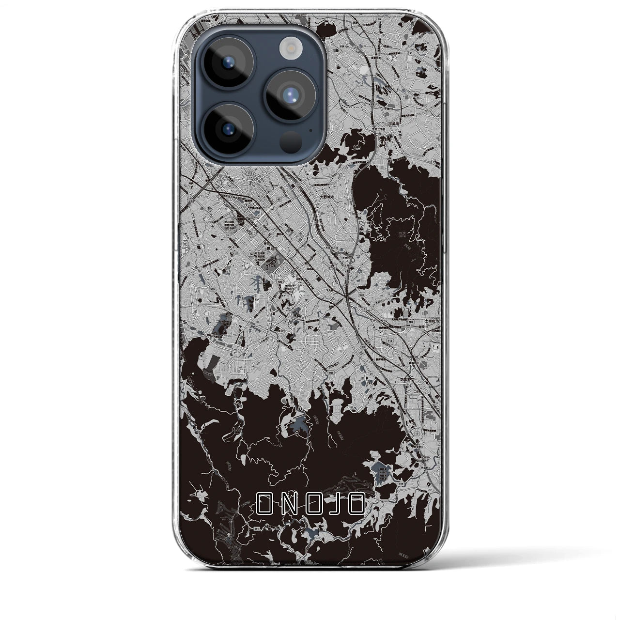 【大野城(福岡県)】地図柄iPhoneケース(クリアタイプ)