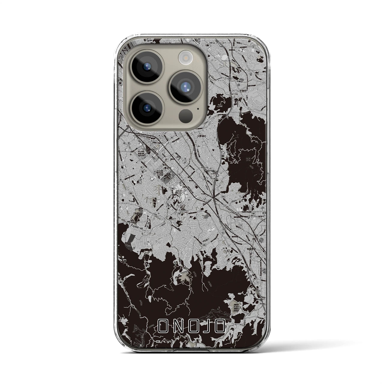 【大野城(福岡県)】地図柄iPhoneケース(クリアタイプ)