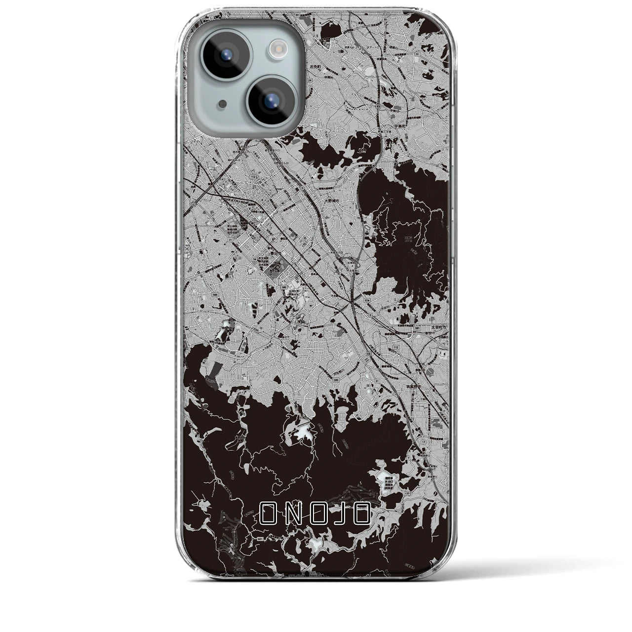 【大野城(福岡県)】地図柄iPhoneケース(クリアタイプ)