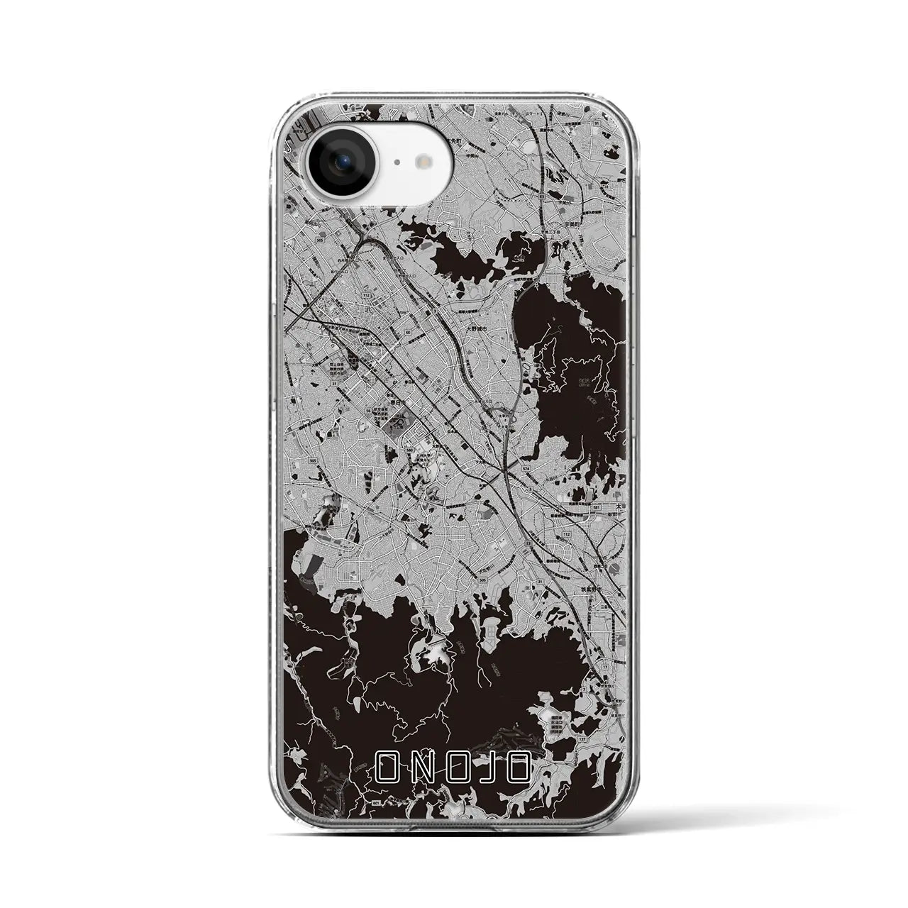 【大野城(福岡県)】地図柄iPhoneケース(クリアタイプ)