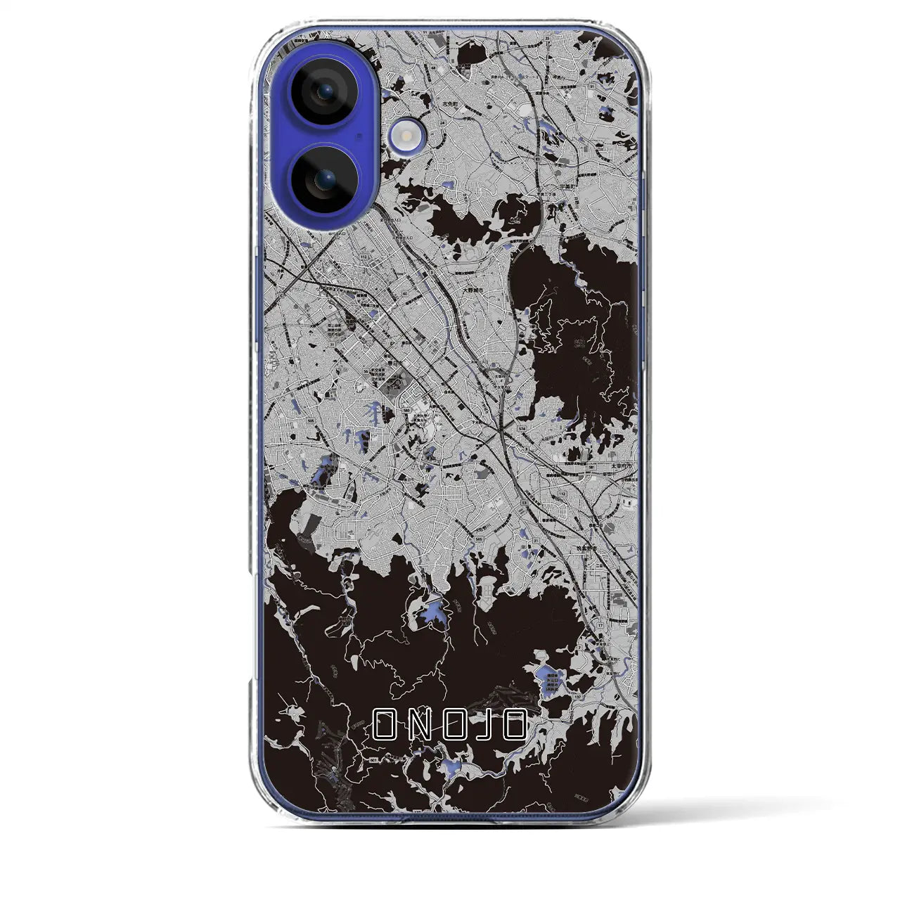 【大野城(福岡県)】地図柄iPhoneケース(クリアタイプ)